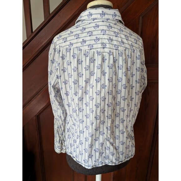 Tommy Hilfiger Womens L/XL Floral Striped Button-Up Shirt - Picture 3 of 9